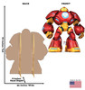 Life-size Cardboard standee of Iron Man Giant-Sized Armor with back and front dimensions.