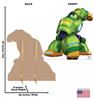 Life-size Cardboard standee of Iron Hulk Giant-Sized Amor with back and front dimensions.