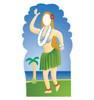 Life-size Hula Girl Stand-In Cardboard Standup