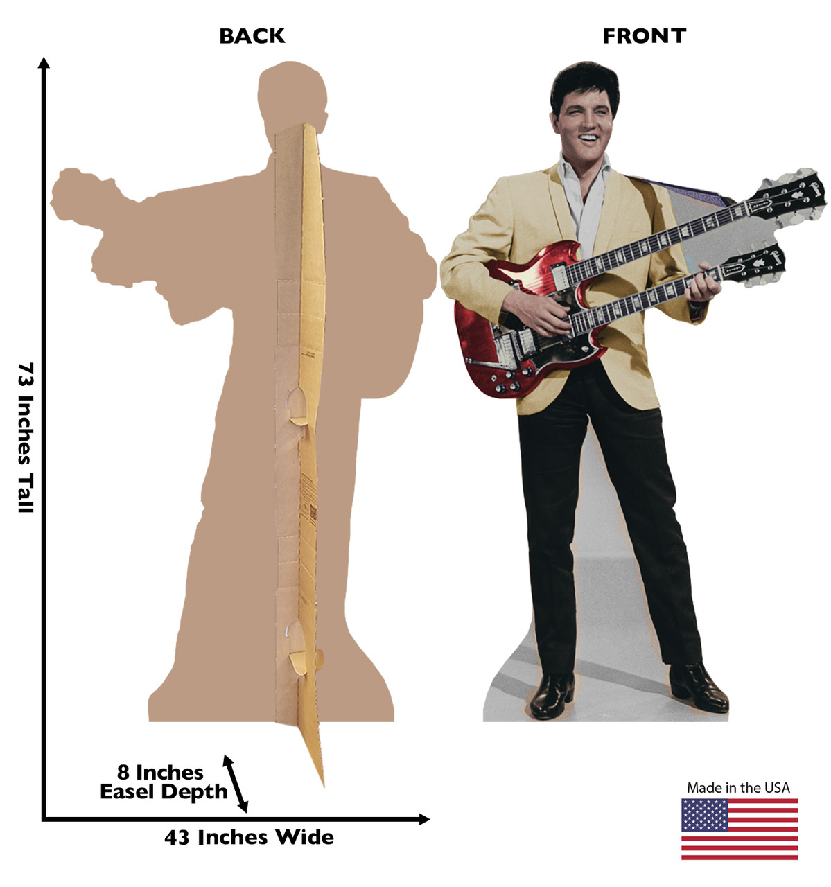 Life-size Elvis Yellow Jacket Cardboard Cutout