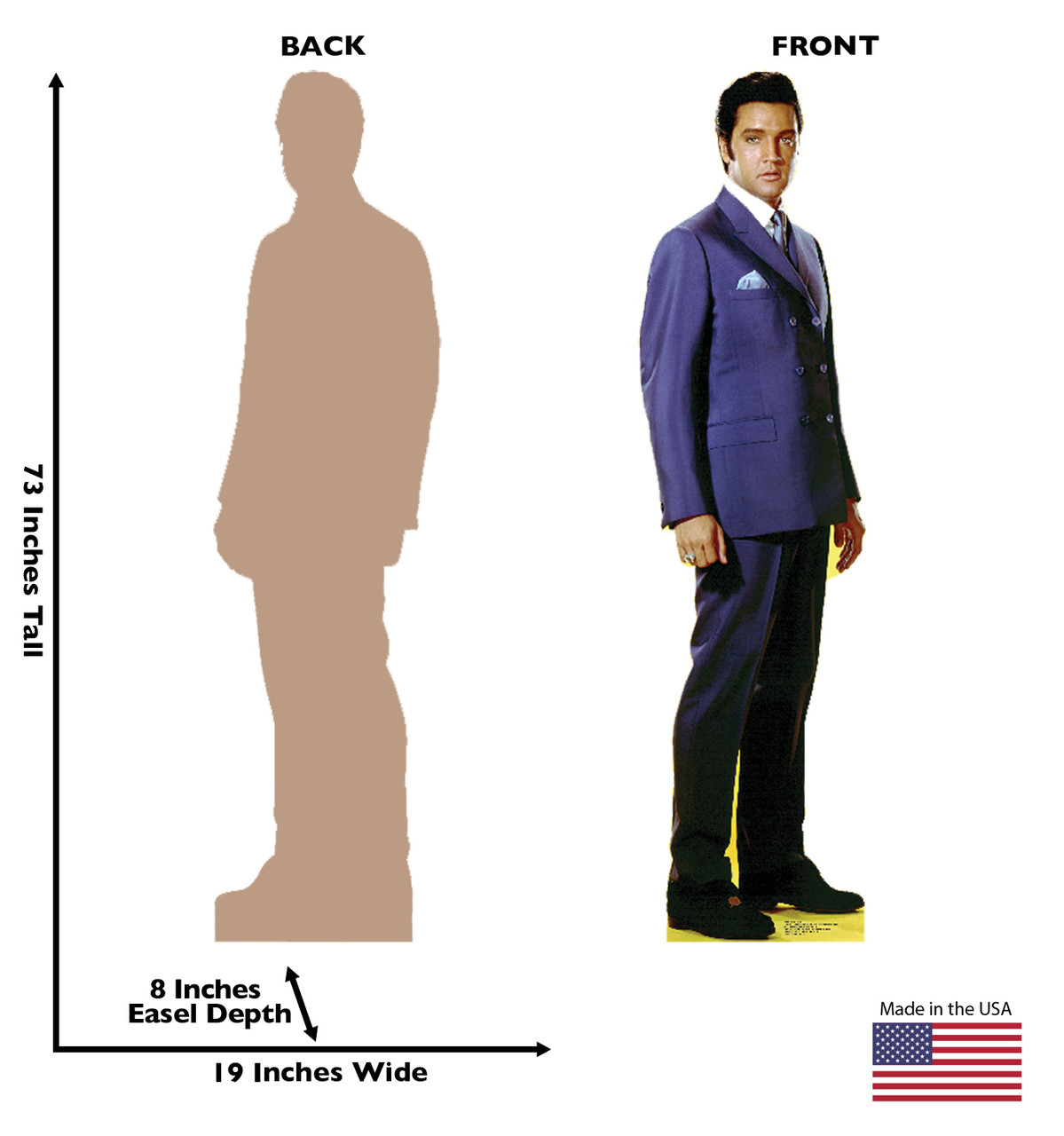 Life-size Elvis Blue Jacket Cardboard Cutout