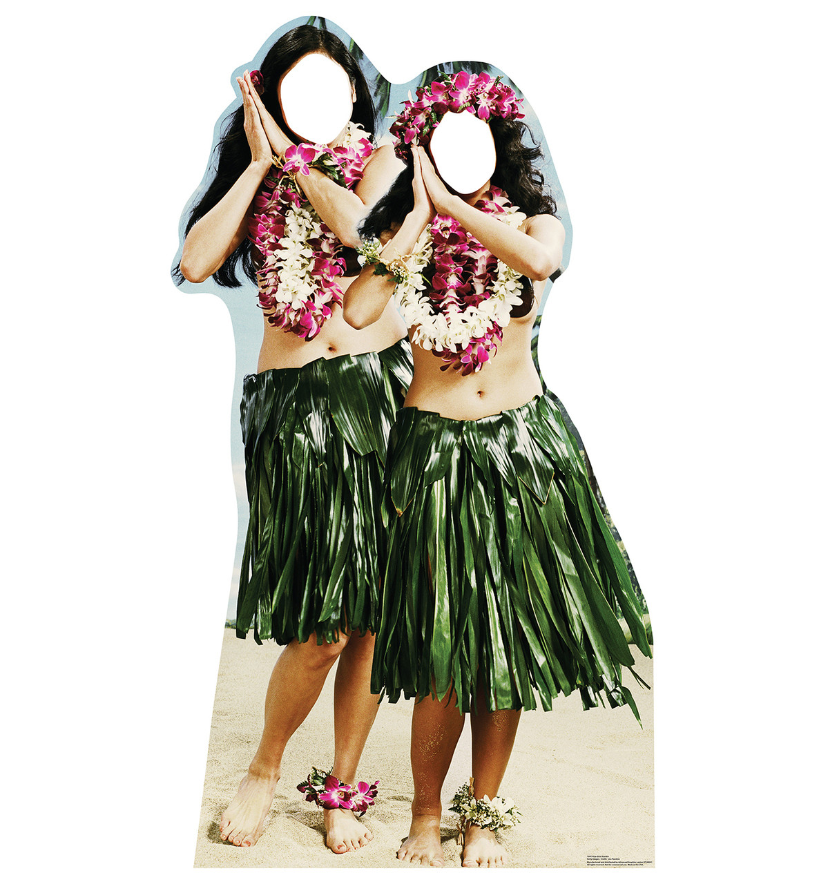 Life-size Hawaiian Leis Dancers Cardboard Cutouts