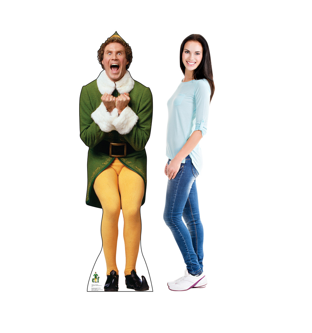 Life-size Excited Buddy Elf Cardboard Cutout Will Ferrell