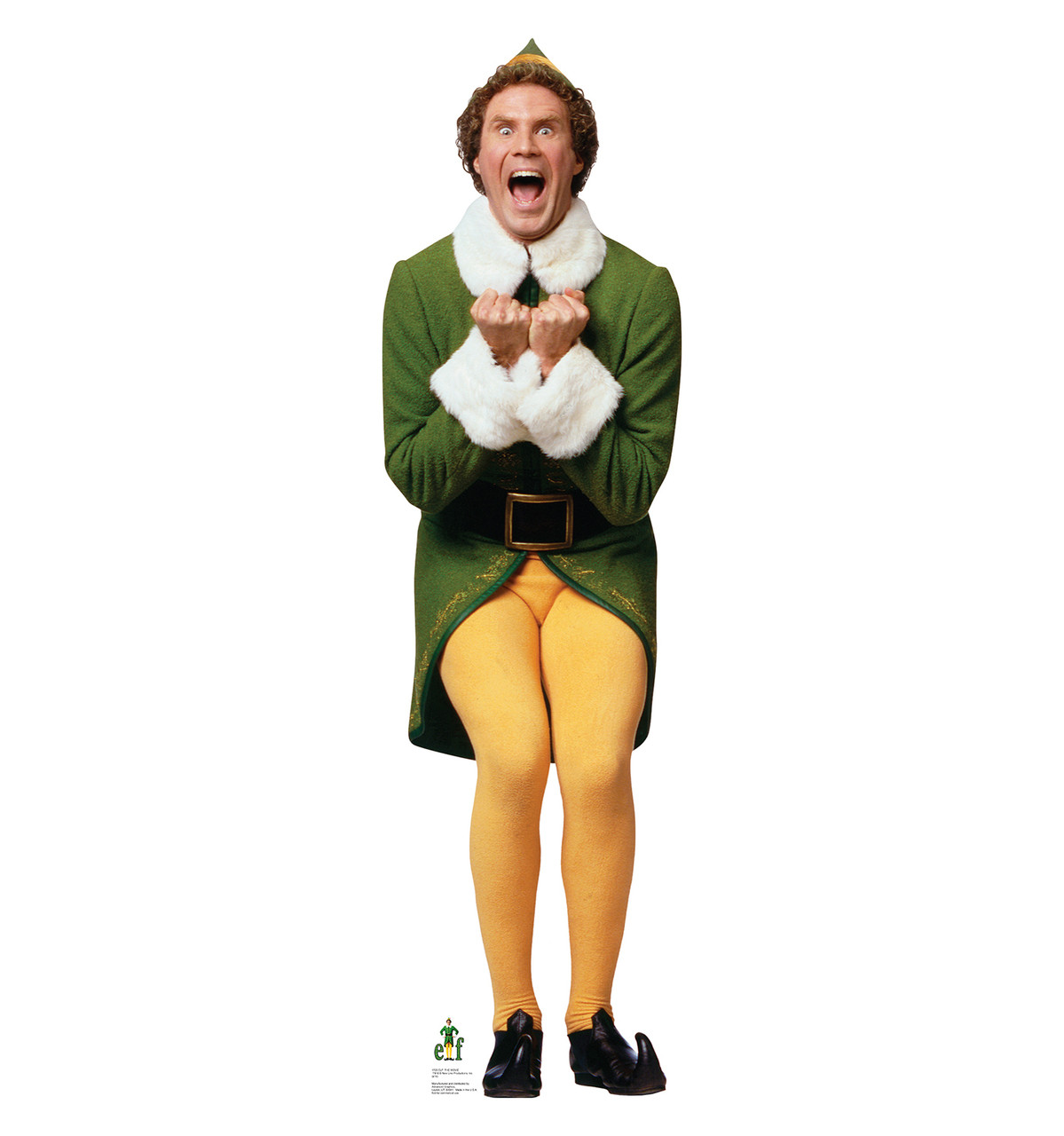 Life size Excited Buddy Elf Cardboard Cutout Will Ferrell