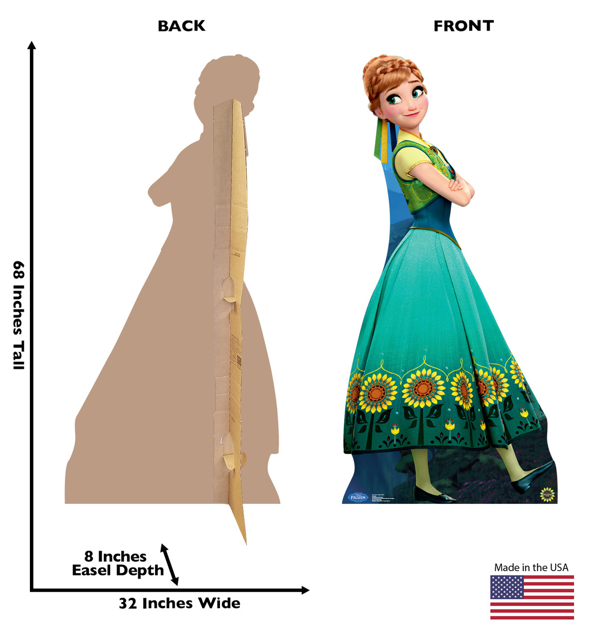 Anna - Frozen Fever - Cardboard Cutout Front and Back View