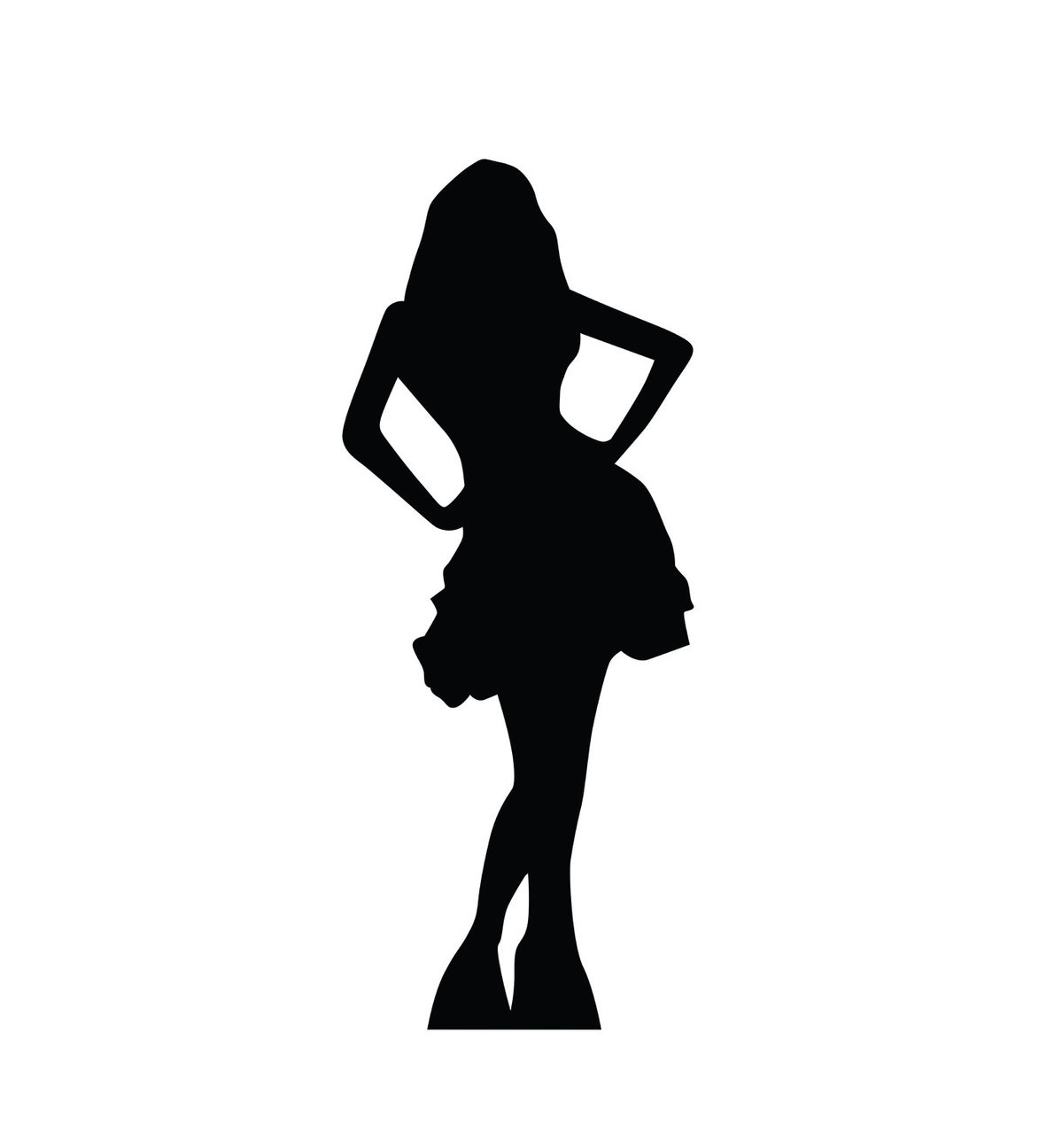 Life-size Woman In Skirt Silhouette Cardboard Standup