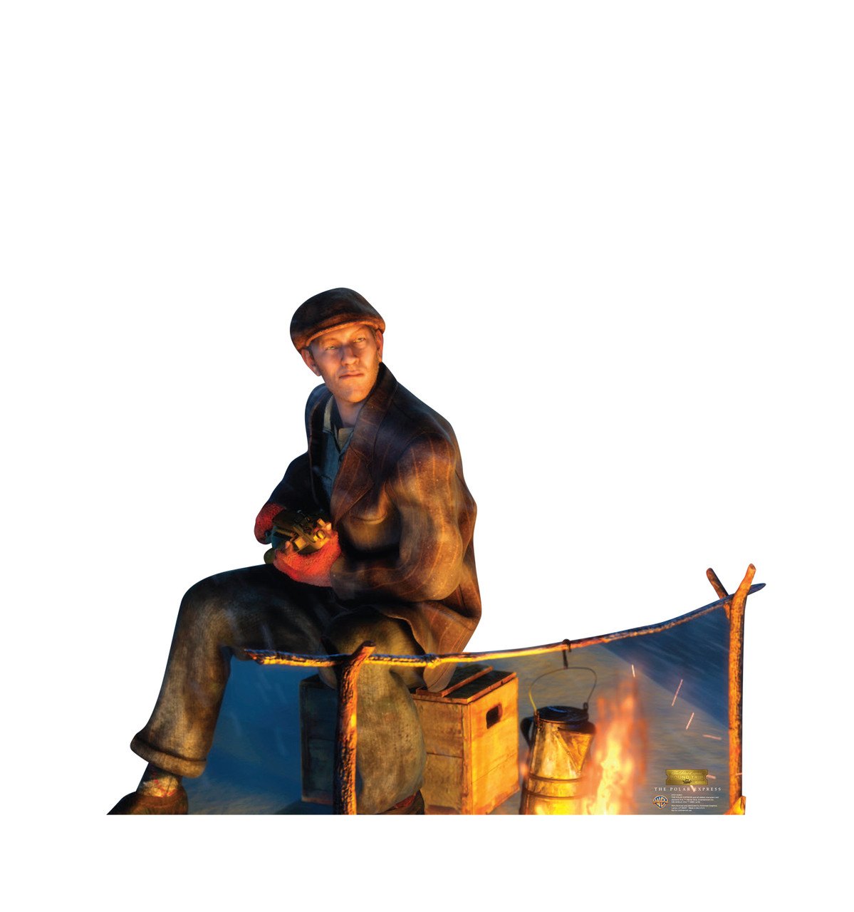 Life-size cardboard standee of the Hobo from The Polar Express. 