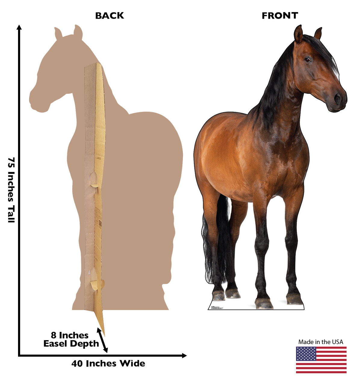 Lifesize Horse 2 Cardboard Standup