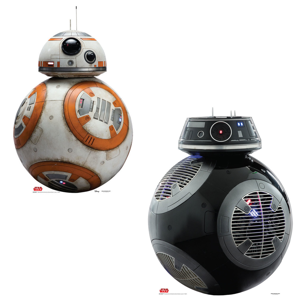 BB-8 & BB-9E Cardboard Cutout Front View