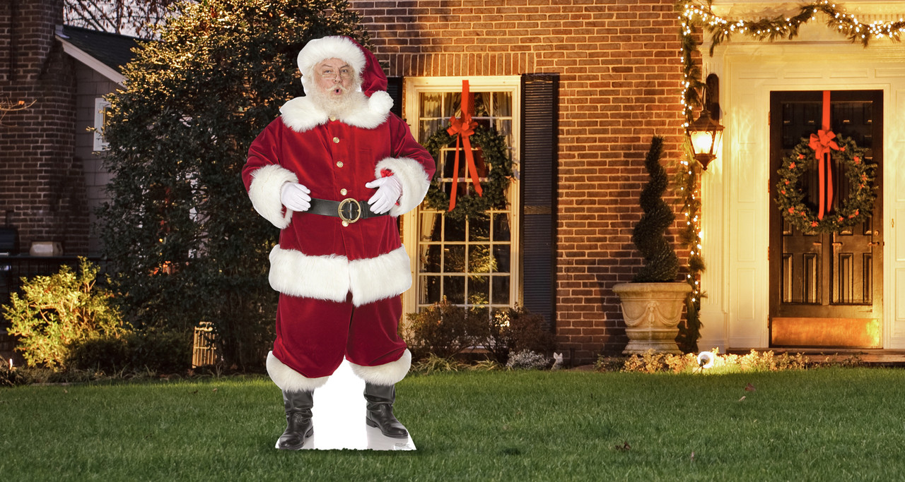 Life-Size Santa Clause Outdoor Coroplast Yard Sign