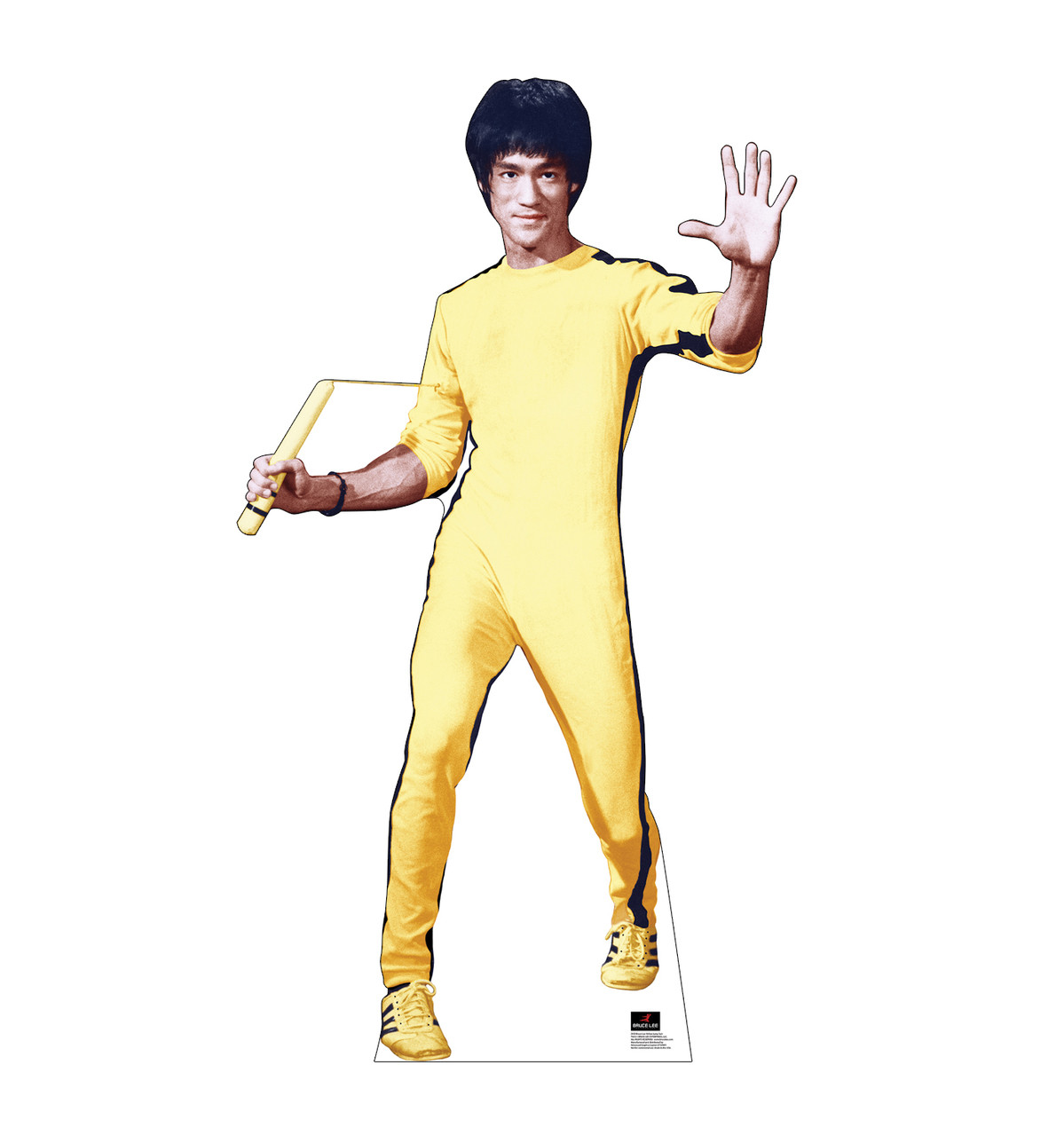 Life-size Bruce Lee cardboard standee front view.