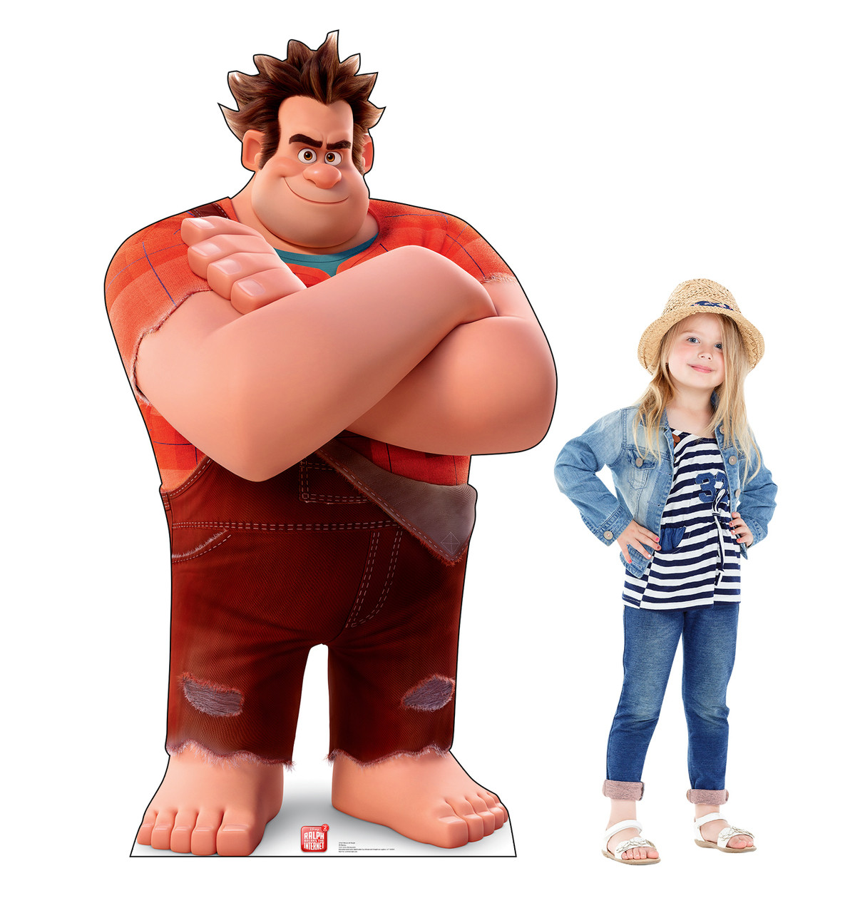 Life-size cardboard standee of Ralph from Wreck-It-Ralph 2 with model.