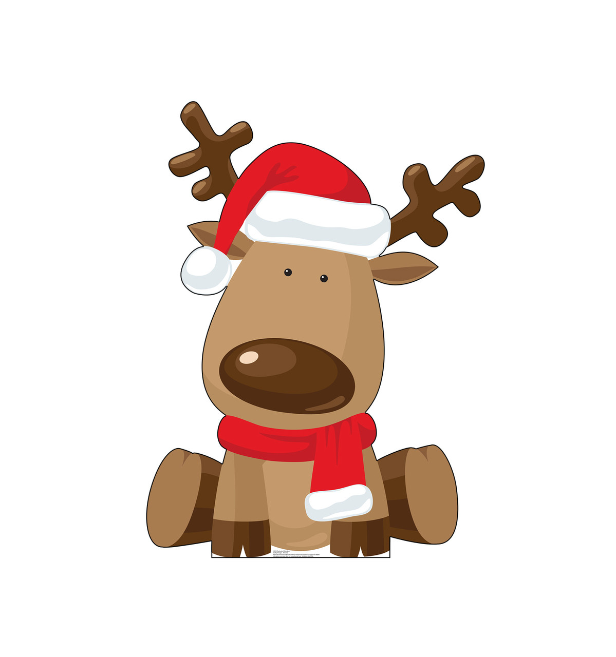 Illustrated Reindeer Life-size Cardboard Standee