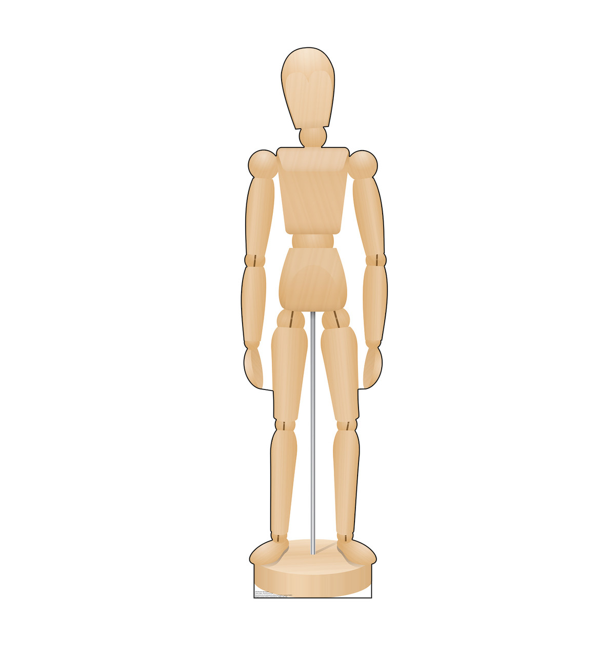 Life-size cardboard standee of a Wooden Mannequin.