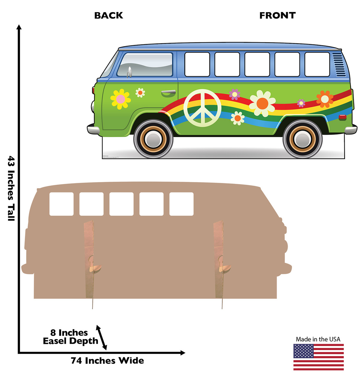 Hippie Bus Life-Size Cardboard Cutout Standee | 2837