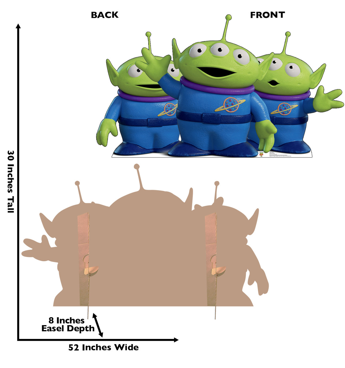Aliens - Toy Story 4 Cardboard Cutout Front and Back View