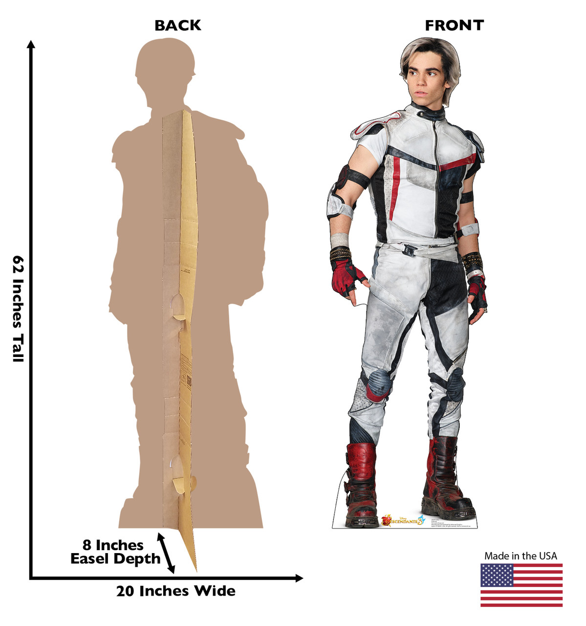 Carlos - Disney's Descendants 3 Cardboard Cutout Front and Back View