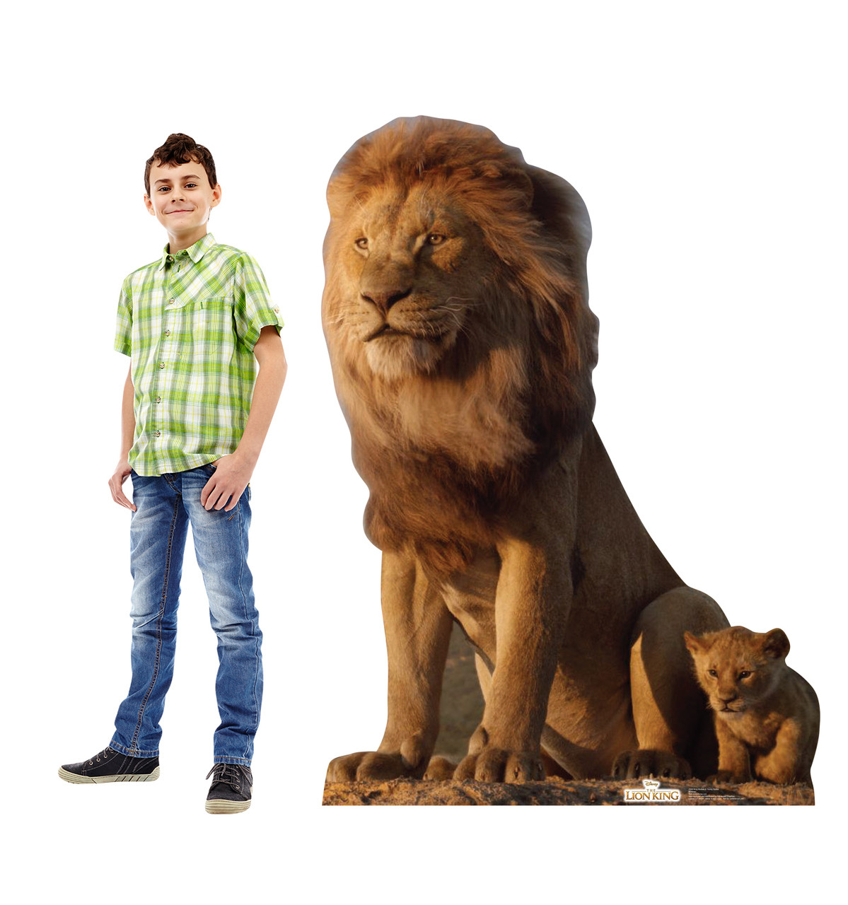 Life-size cardboard standee of King Mufasa and Young Simba from Disney's live action film The Lion King Lifesize