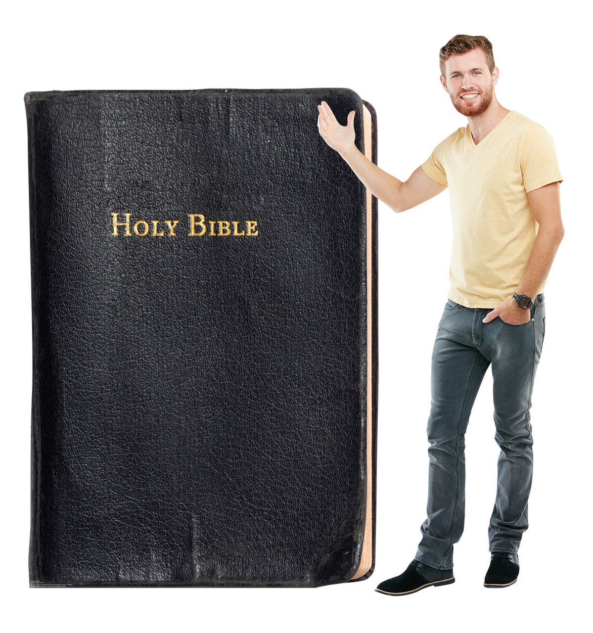 Life-size cardboard standee of The Holy Bible Lifesize