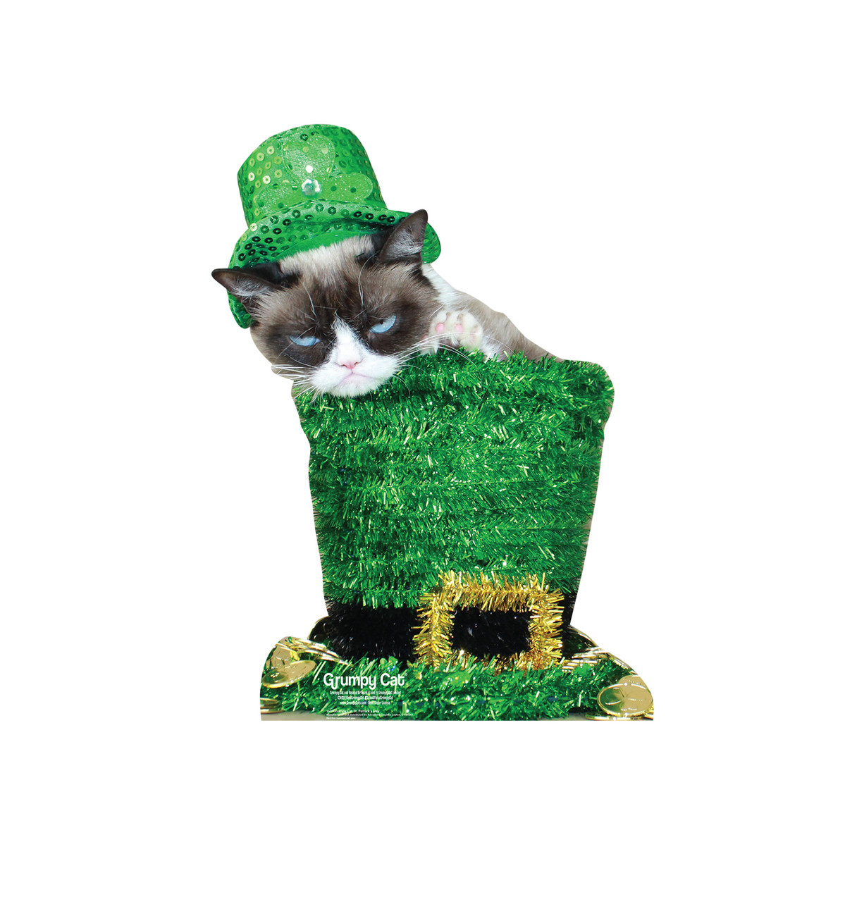 Life-Size Grumpy Cat St. Patrick's Day Cardboard Cutout