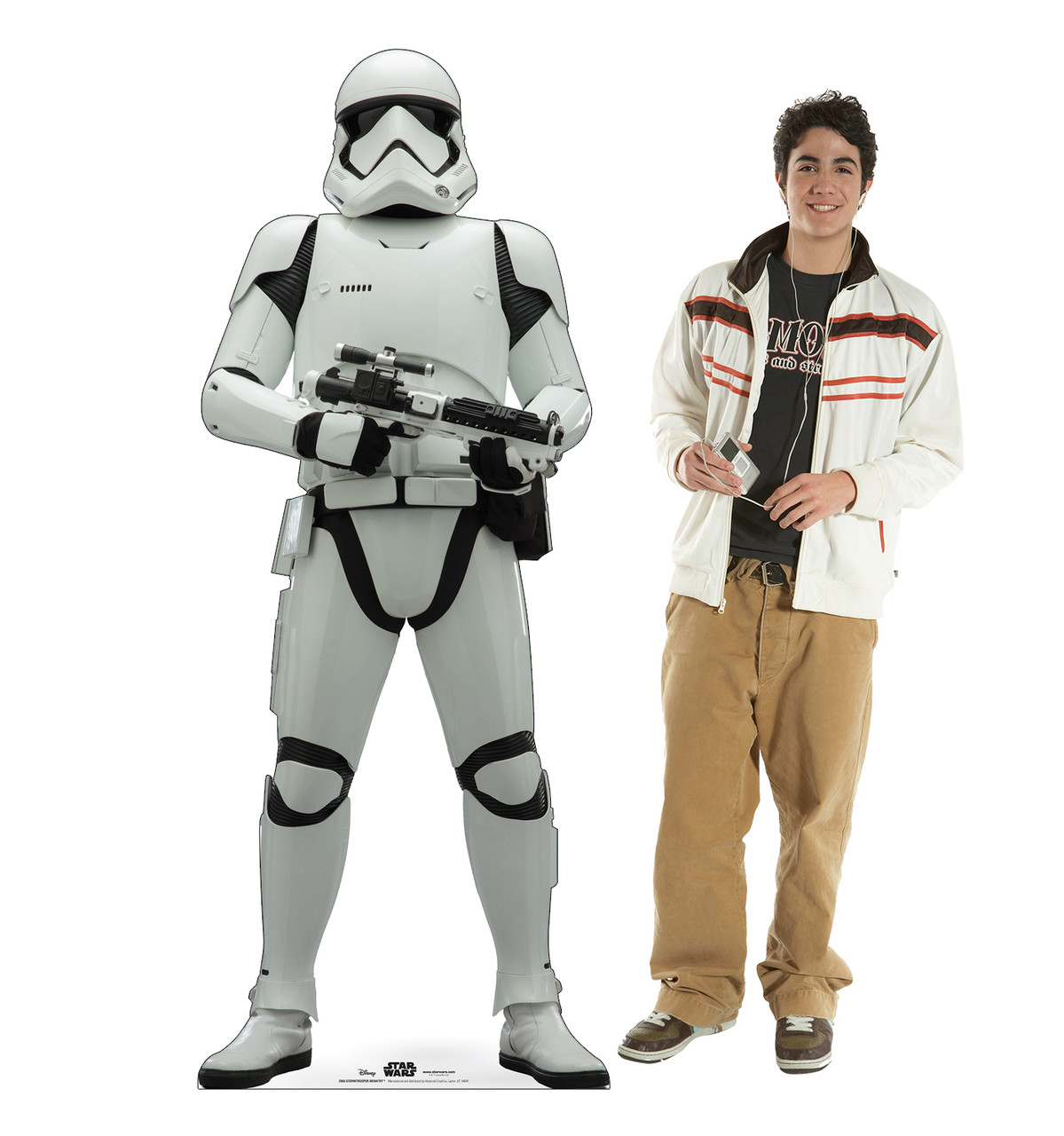 Life-size cardboard standee of Stormtrooper Infantry™ (Star Wars IX) with model.