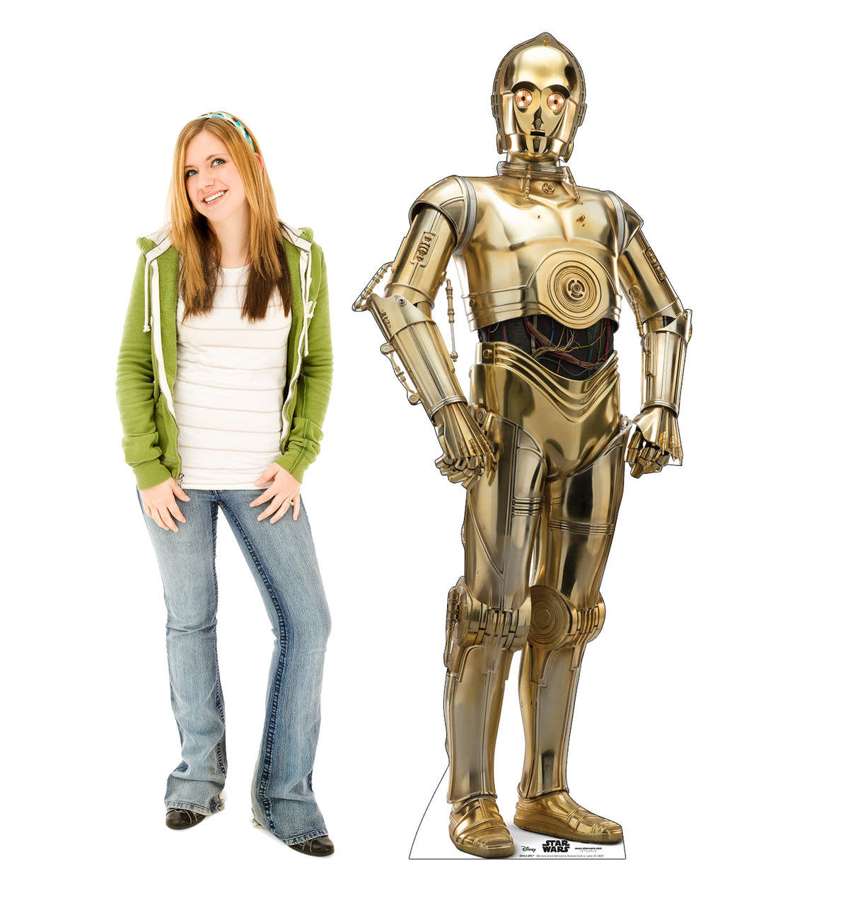 Life-size cardboard standee of C-3PO™ (Star Wars IX) with model.