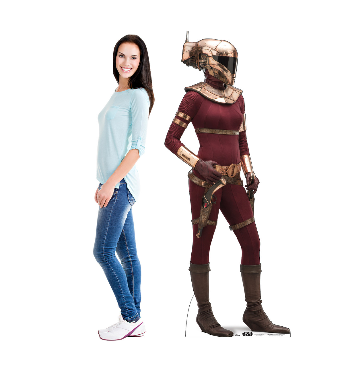 Life-size cardboard standee of Zorii™ (Star Wars IX) with model.