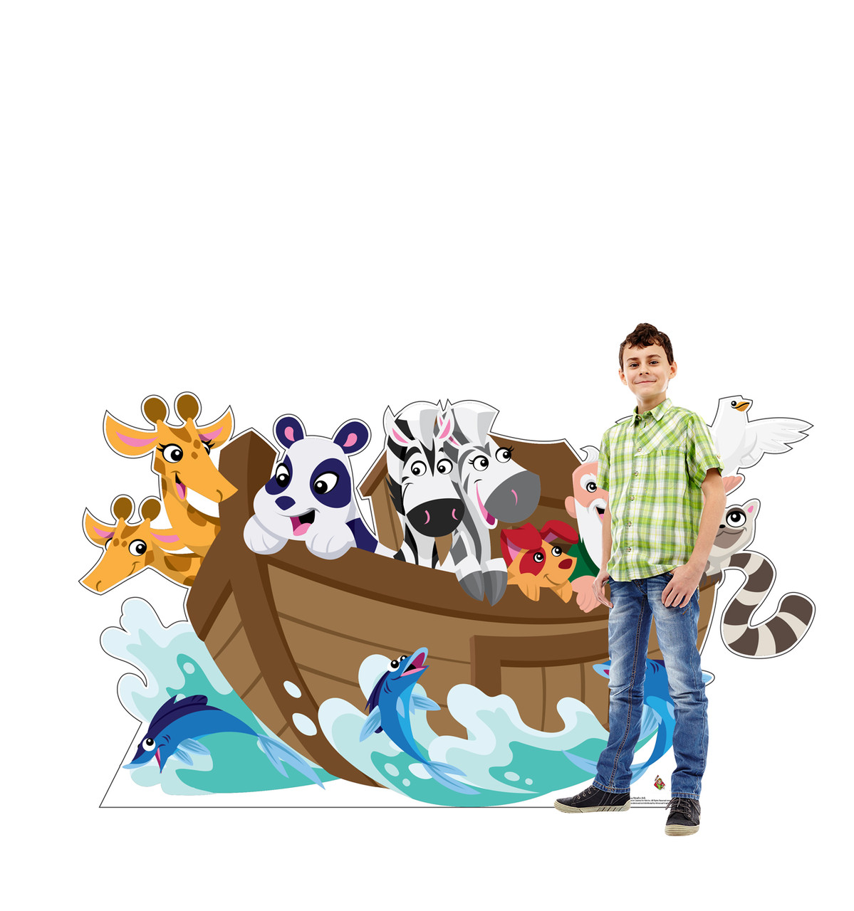 Life-size cardboard standee Noahs Ark with model.