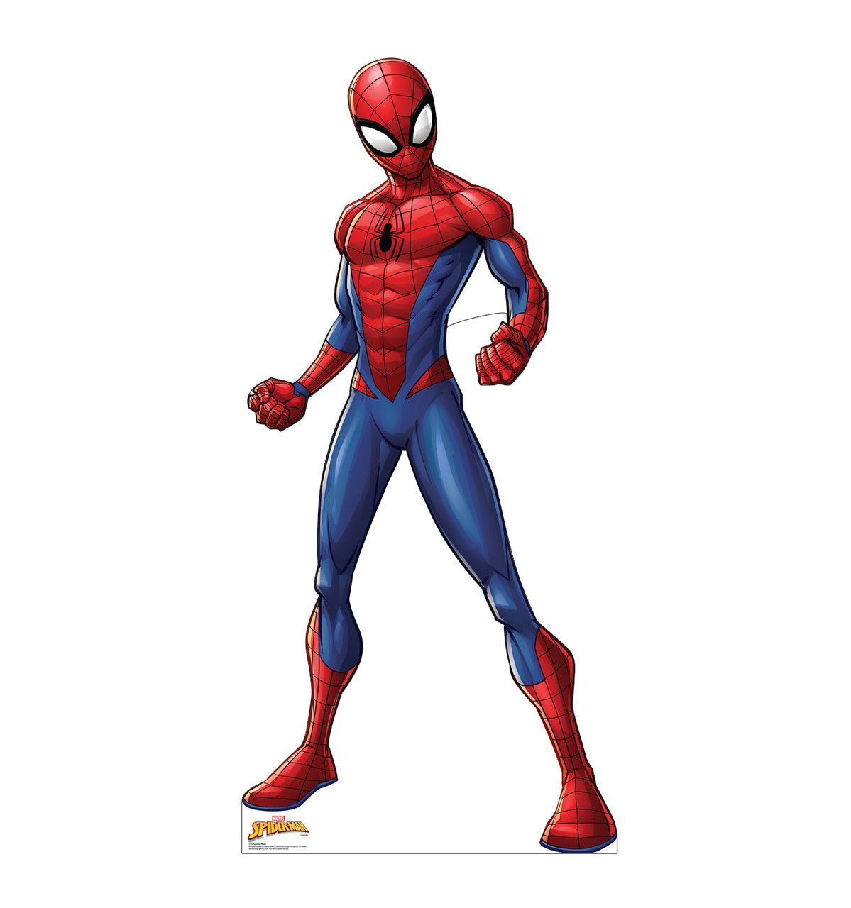 Life-size cardboard standee of Spider-Man from Marvel.