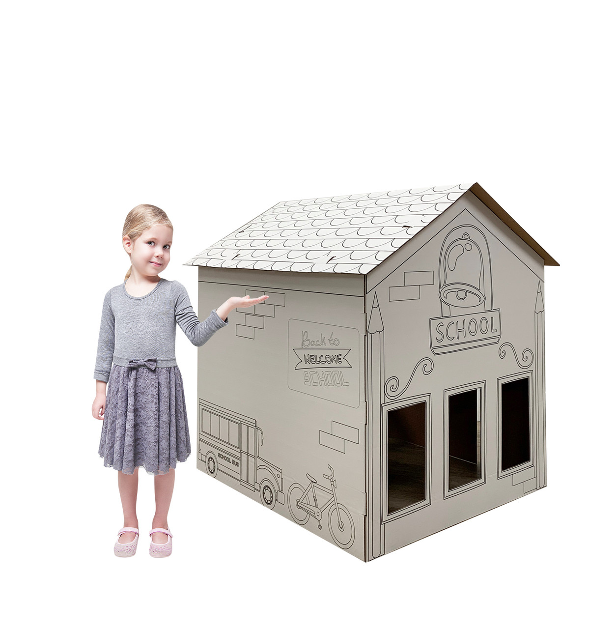 Life-size Color Me School House with model.