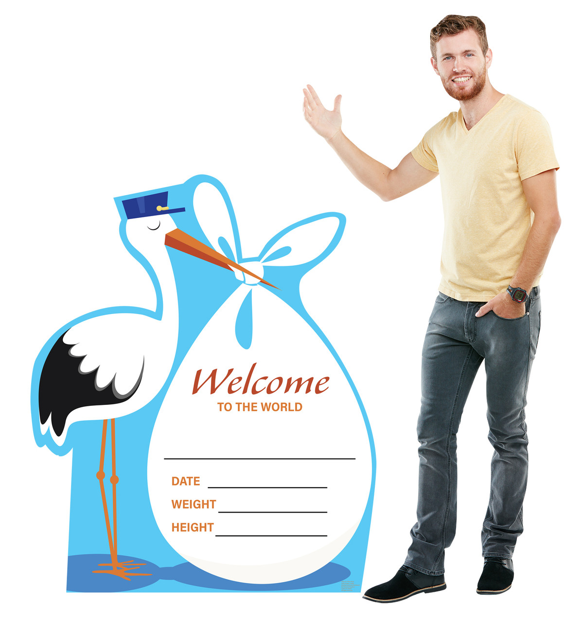 It's a Boy Stork standee with model