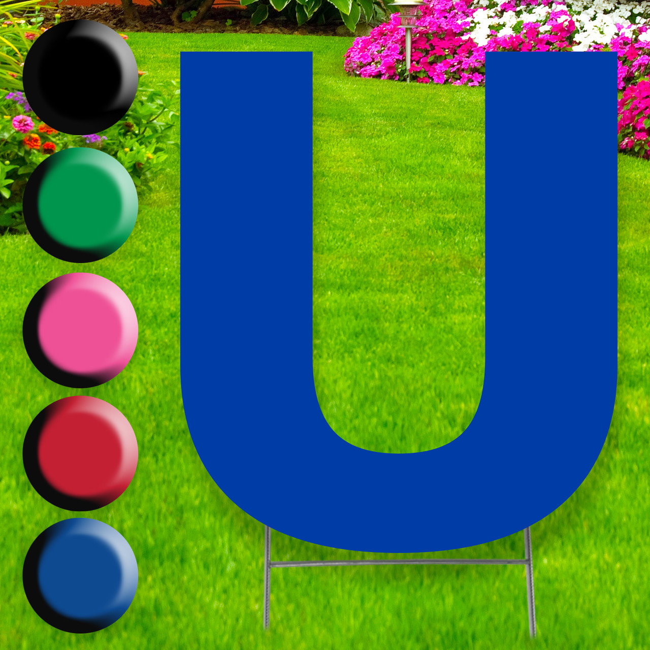 Letter U yard sign