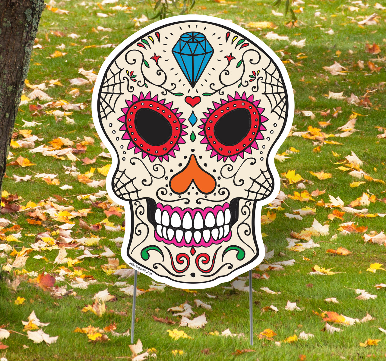 Coroplast outdoor Sugar Skull 5 Yard Sign.