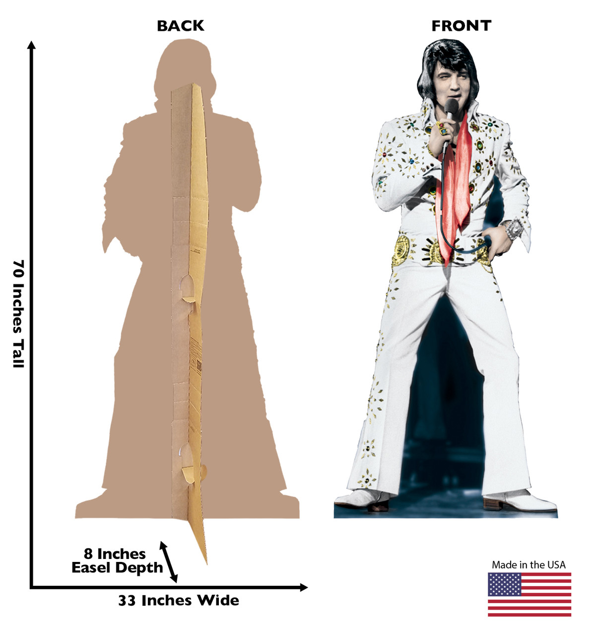 Life-size Elvis-White TALKING Cardboard Cutout