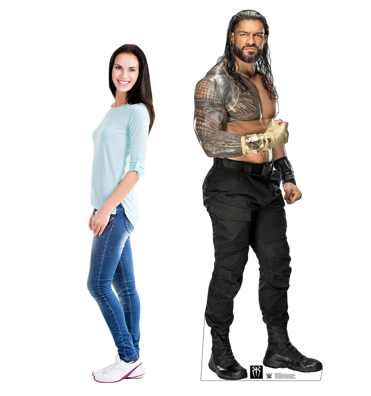Roman Reigns WWE Life-size cardboard standee with model.