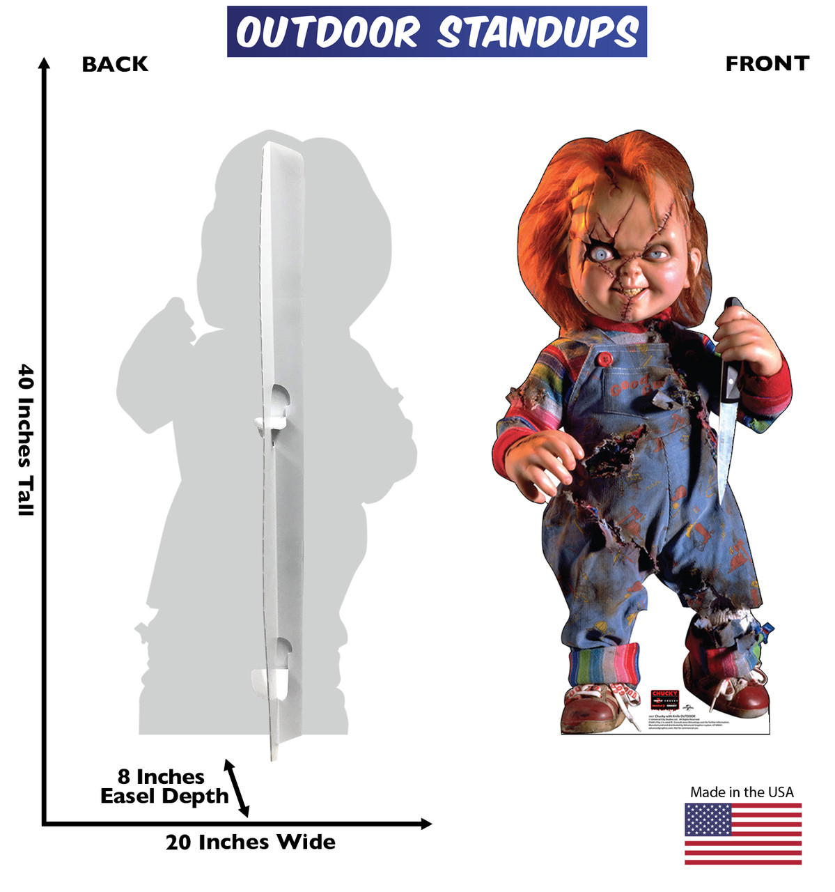 Chucky with Knife Life-Size Coroploast Outdoor Standee