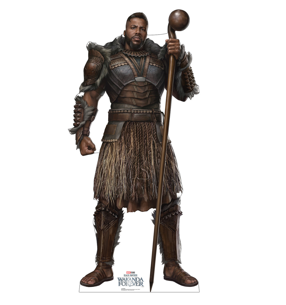 Life-size cardboard standee of M'Baku from Marvels Black Panther Wakanda Forever movie.