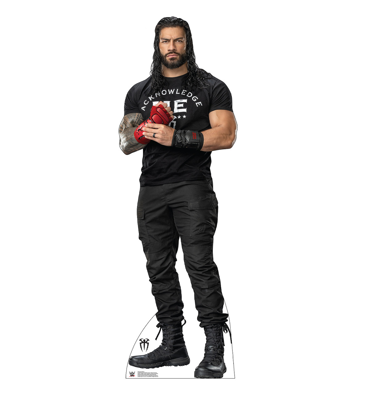 Life-size cardboard standee of Roman Reigns from the WWE.