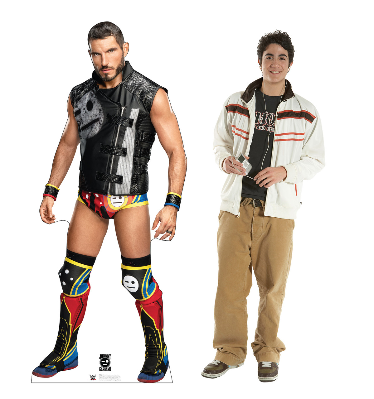 Life-size cardboard standee of Johnny Gargano from the WWE with model.