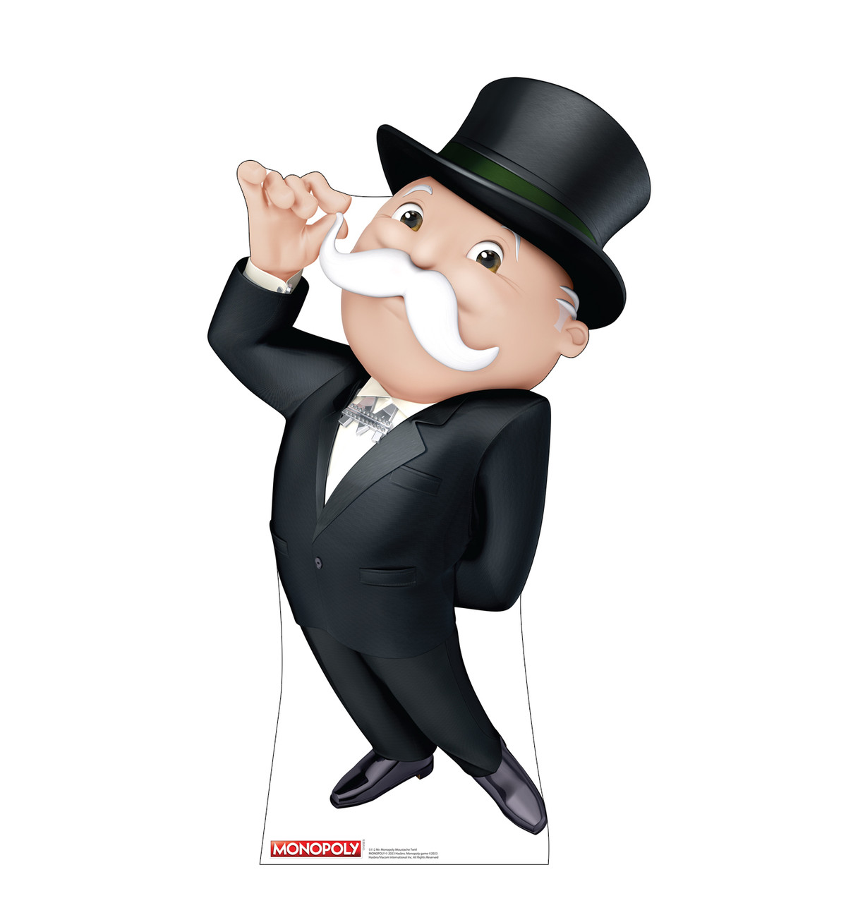 Life-size cardboard standee of Mr. Monopoly Moustache Twirl.