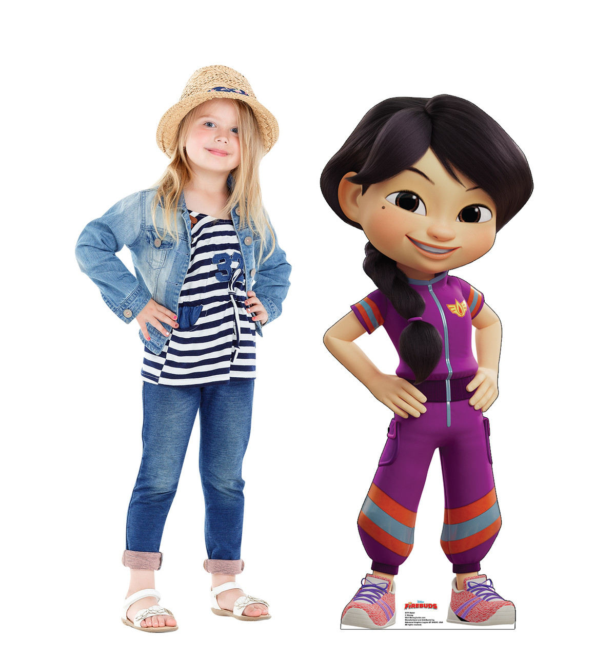 Life-size cardboard standee of Violet with model.