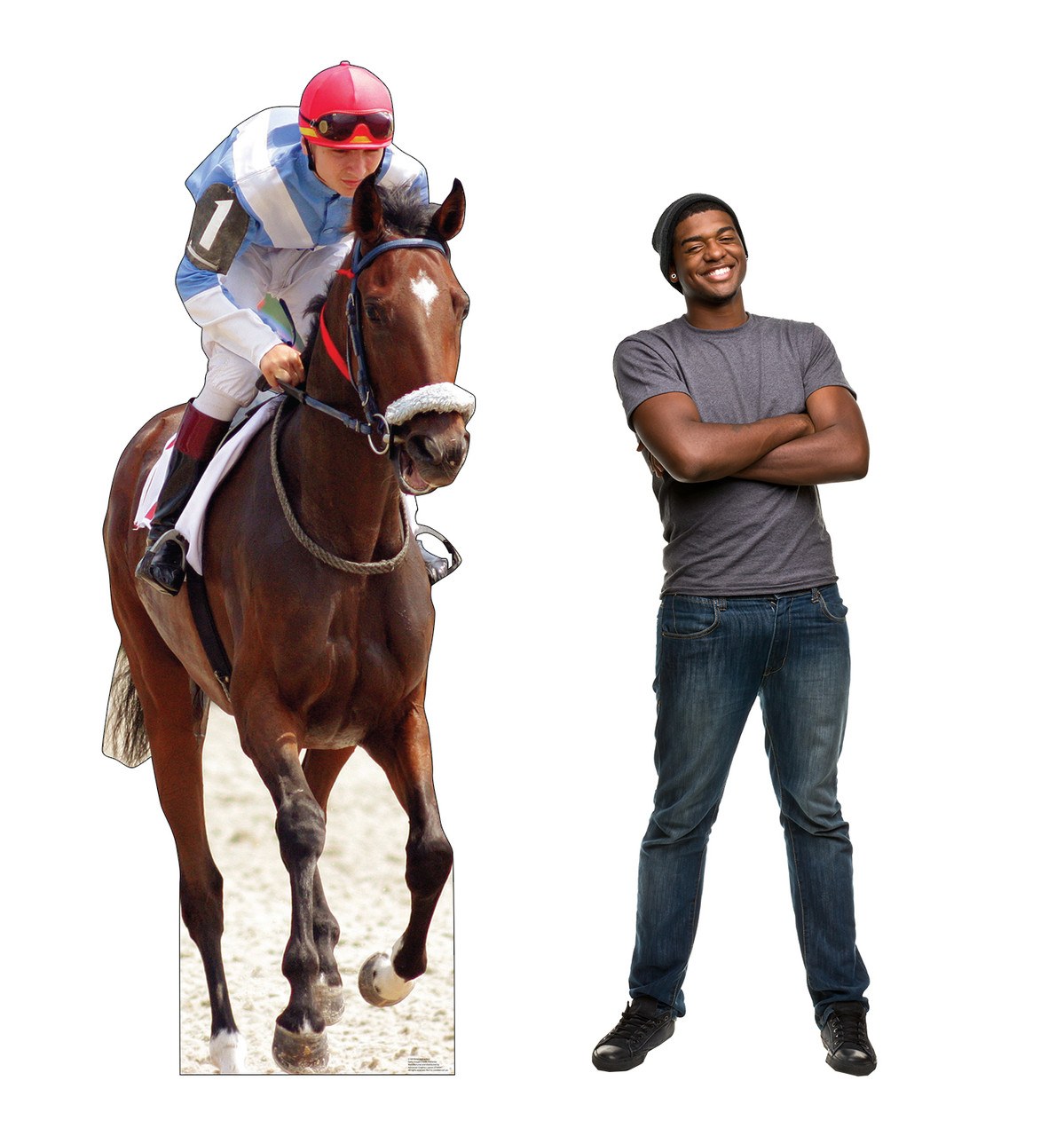 Horse and Jockey Life-Size Cardboard Cutout