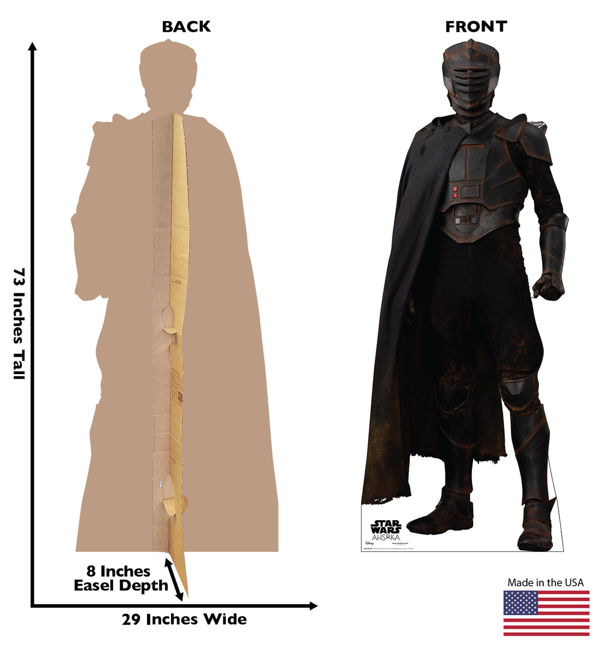 Life-size cardboard standee of Marrok with back and front dimensions.