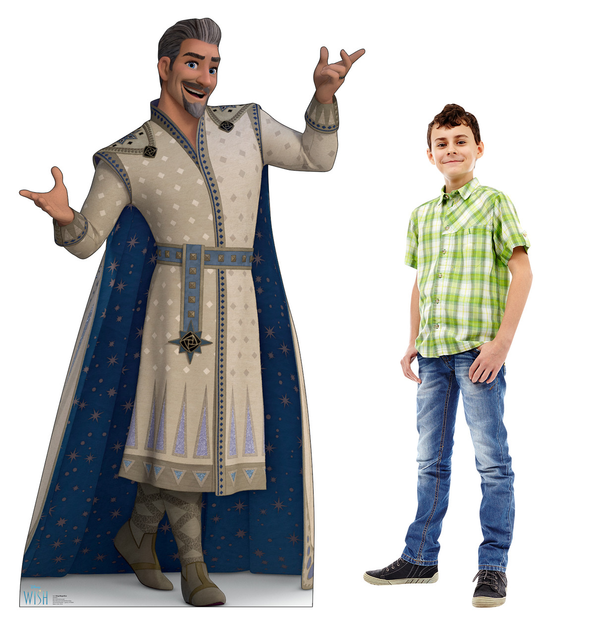 Life-size cardboard standee of King Magnifico with model.
