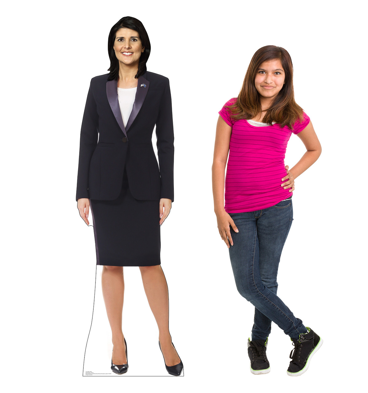 Nikki Haley Cardboard Cutout with model.