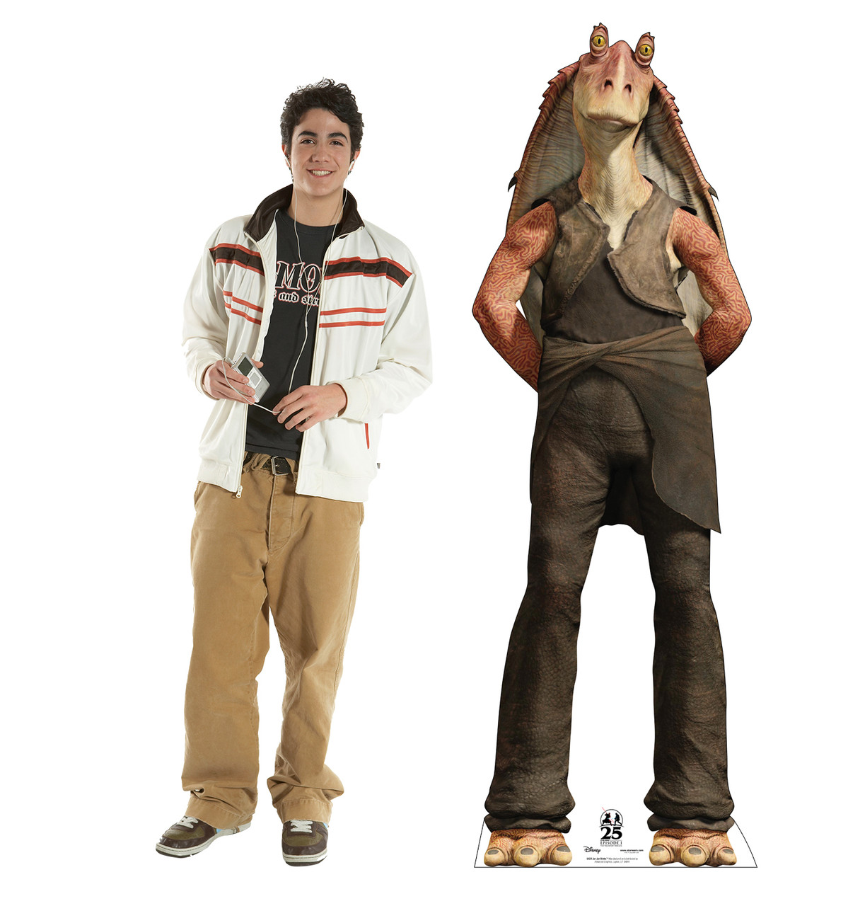 Life-size cardboard standee of Jar Jar Binks™ with model.