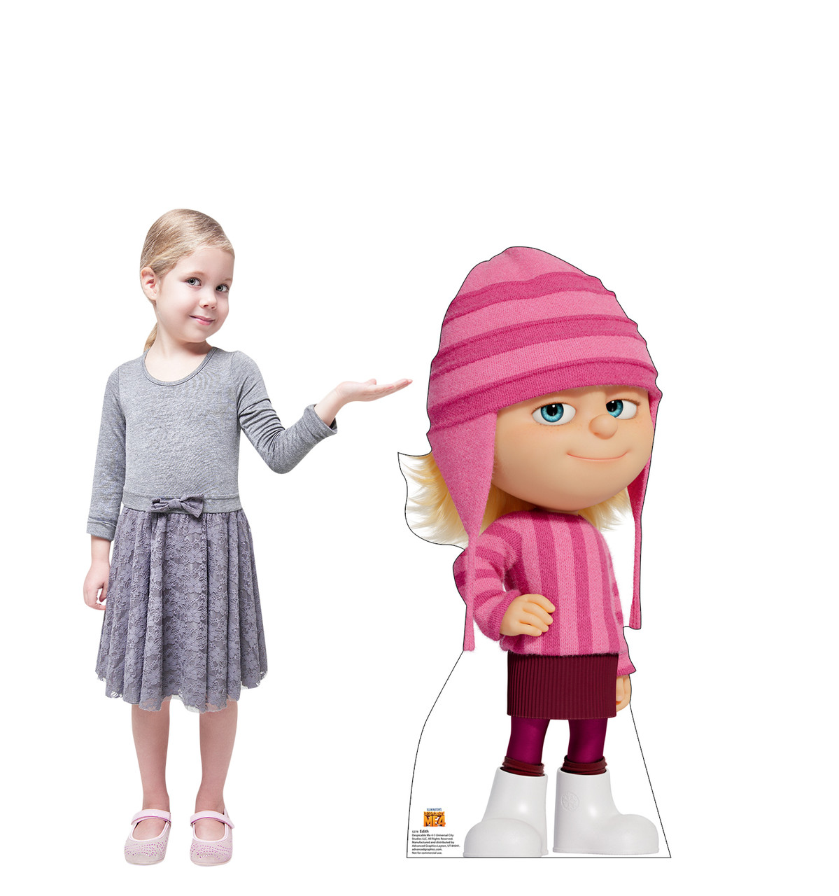 Life-size cardboard standee of Edith with model.