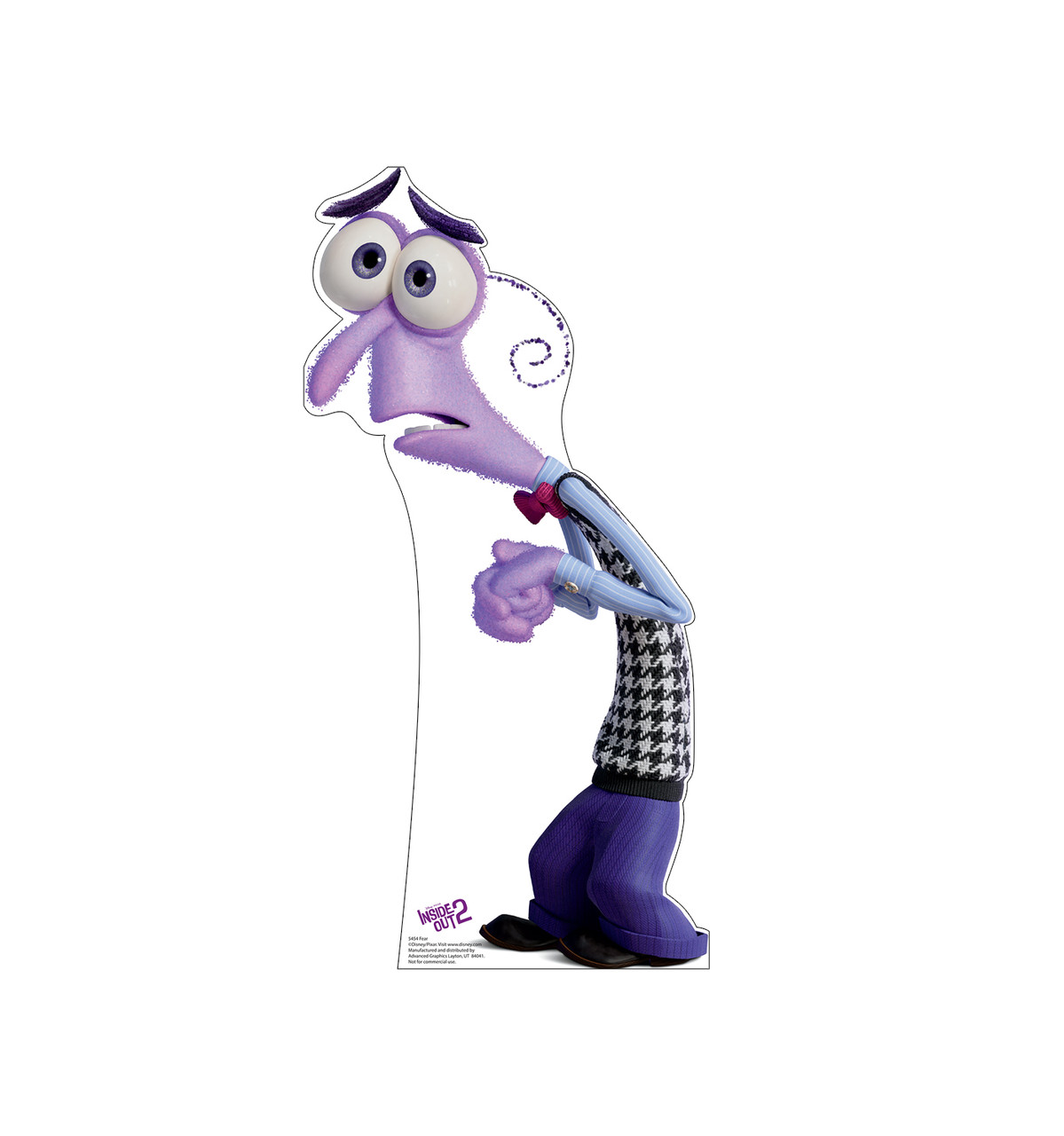 Life-size cardboard standee of Fear from Inside Out 2.