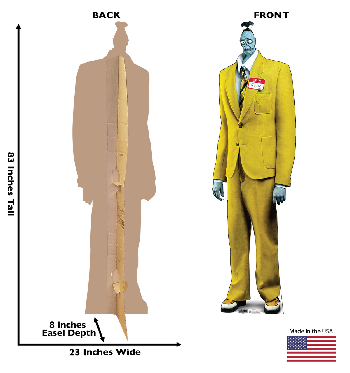 Life-size cardboard standee of Shrinkers with back and front dimensions.