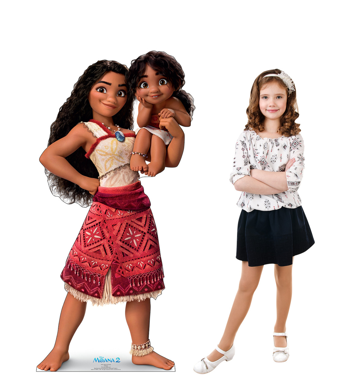 Life-size cardboard standee of Moana & Simea with model.